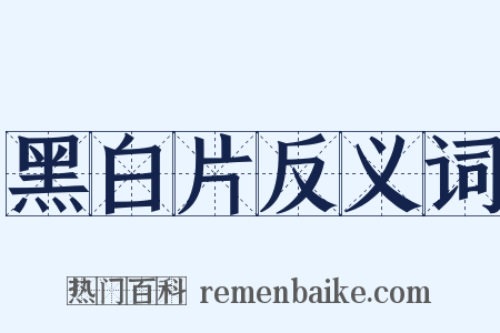 黑白片反义词是什么意思的图片